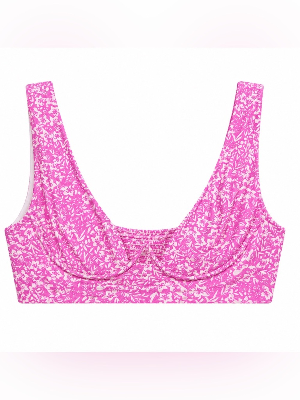 Pink Floral Bralette Top - Sky To Moon Size L